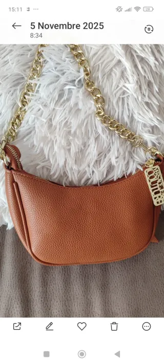 Borsa Couture cuoio catenella