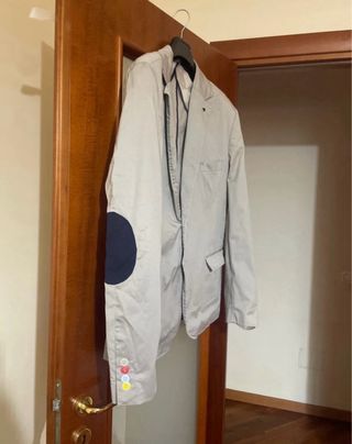 Giacca uomo beige con toppe