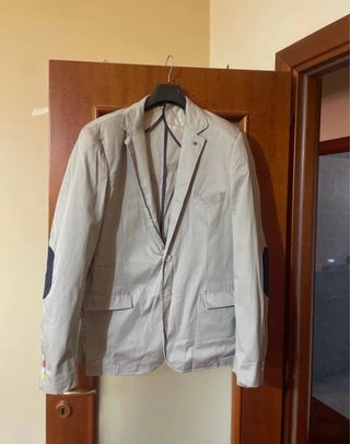 Giacca uomo beige con toppe