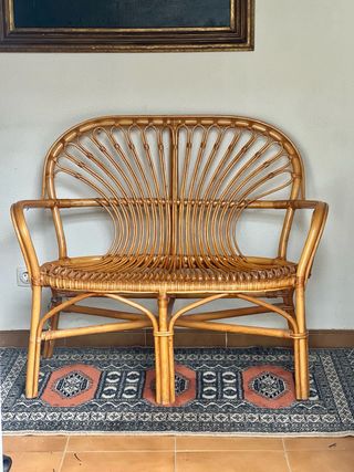 Tresillo di vimini a 2 posti