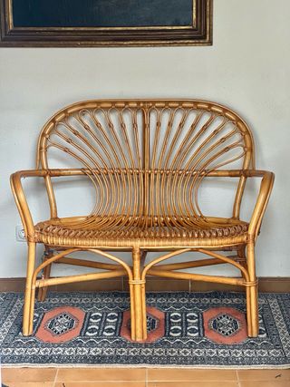 Tresillo di vimini a 2 posti