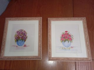 Set di 4 quadri floreali ad acquerello