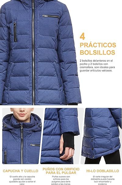 Chaqueta plumífero larga negra Talla M