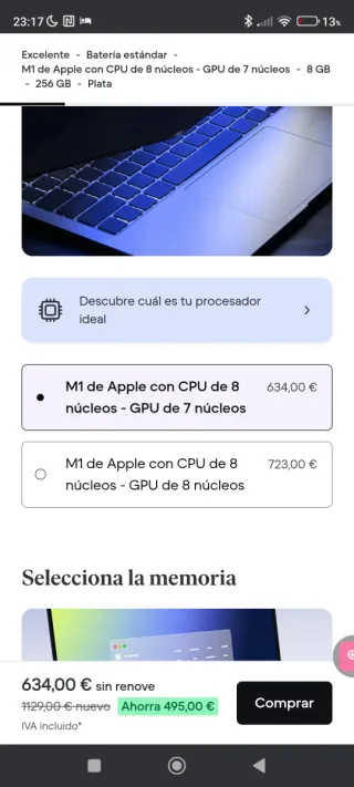 MacBook Air M1 Plata