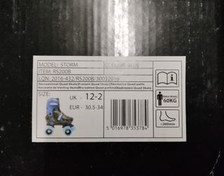 Patines Quad Niños SFR Storm adaptables 4 tallas