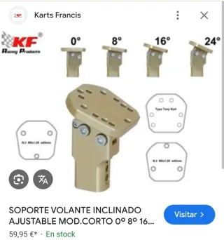 Soporte Volante Kart Ajustable 0º-24º