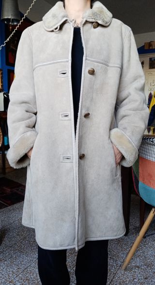 Giacca montone donna beige