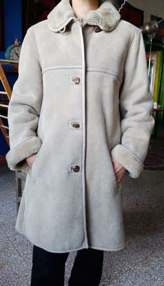 Giacca montone donna beige