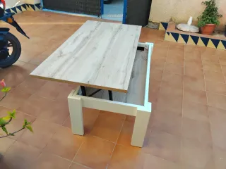 Mesa de salón elevable madera y metal