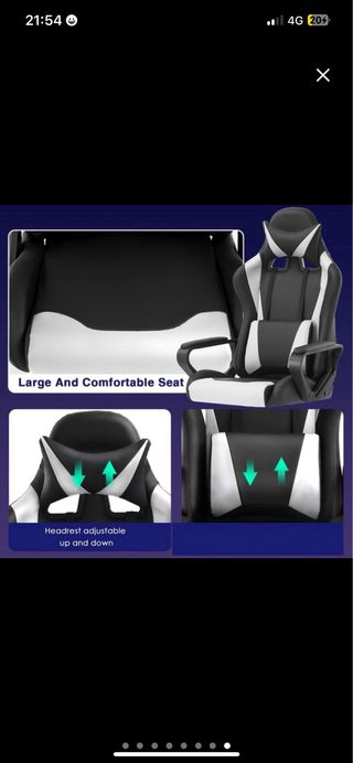 NUEVA Silla Gamer Ergonómica Negra/Blanca