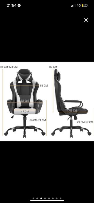 NUEVA Silla Gamer Ergonómica Negra/Blanca