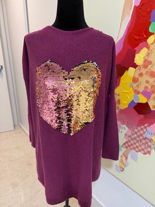 Jersey Corazón Lentejuelas Talla Única