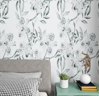 Papel pintado floral autoadhesivo