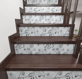 Papel pintado floral autoadhesivo