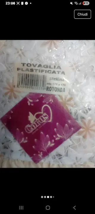 Tovaglia rotonda plastificata Corus