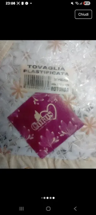 Tovaglia rotonda plastificata Corus