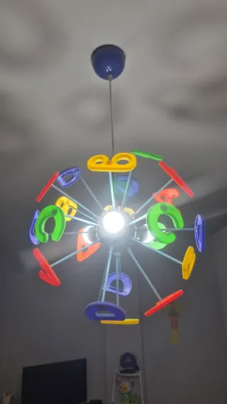 Lampadario cameretta bambini lettere colorate