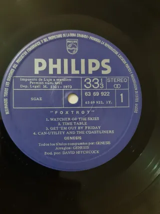 Disco Vinilo Lp Genesis Foxtrot 1976, ver.