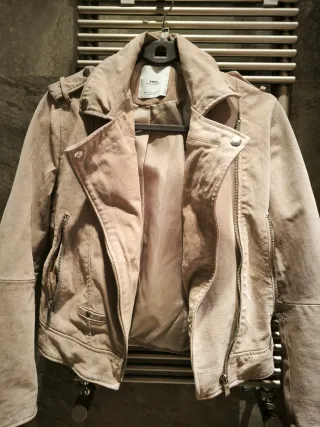 Chaqueta Mango Beige Piel