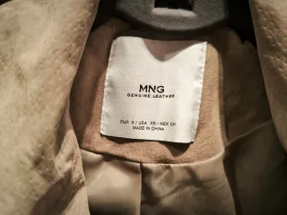 Chaqueta Mango Beige Piel