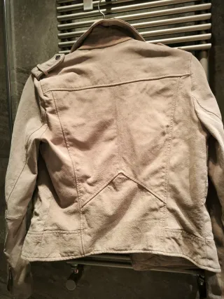 Chaqueta Mango Beige Piel