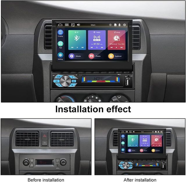 Radio Coche 1 DIN con Cámara Marcha Atrás