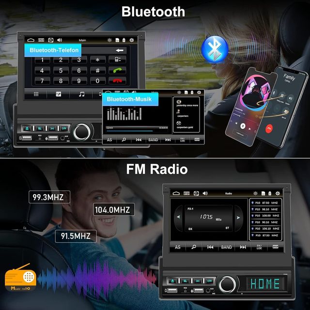 Radio Coche 1 DIN con Cámara Marcha Atrás