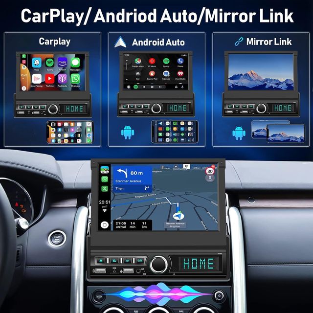 Radio Coche 1 DIN con Cámara Marcha Atrás