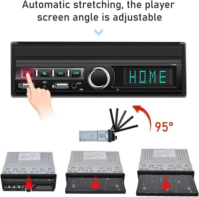 Radio Coche 1 DIN con Cámara Marcha Atrás