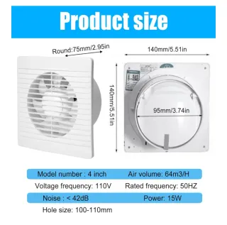 Extractor de aire para baño/cocina