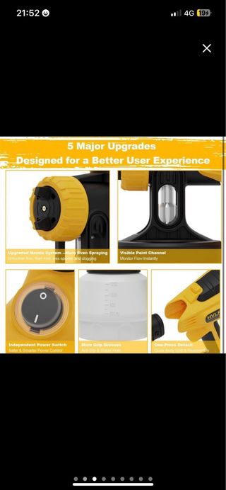 NUEVA Pistola Pintura Eléctrica HVLP 700W