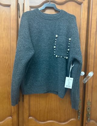 Jersey gris mujer talla única