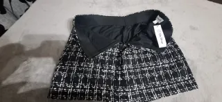 Falda estampada cuadros blanco y negro