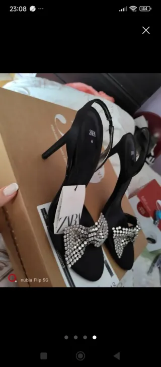 Sandalias Zara Talla 40 Brillantes