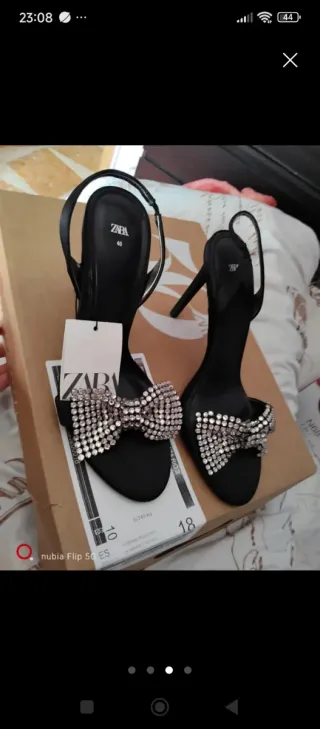 Sandalias Zara Talla 40 Brillantes