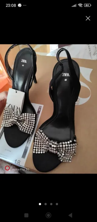 Sandalias Zara Talla 40 Brillantes