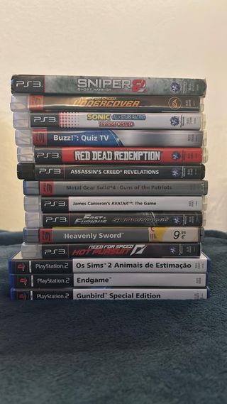 Lote Jogos PS3 e PS2: Sniper 2, RDR, Sonic e mais