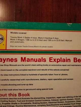 Haynes - Toyota Mark II 6 cylinder