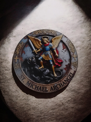Placa San Miguel Arcángel 20cm aluminio