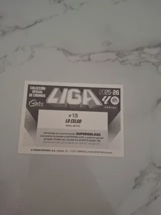 Cromo Panini Lo Celso Betis 2019-2020