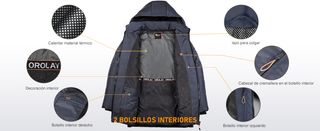 Orolay - Chaqueta de plumón con capucha gruesa M