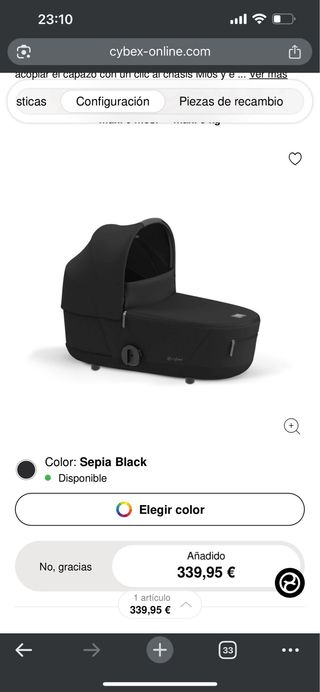 Capazo Cybex Mios Negro