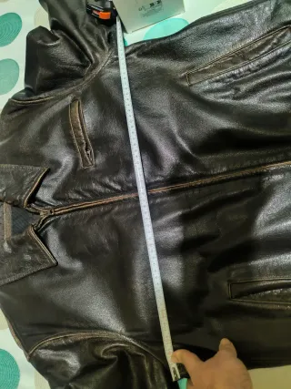 Cazadora Cuero Zara Marrón Talla L