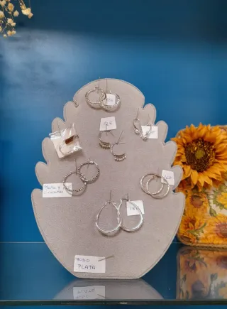 Conjunto de pendientes plata de ley