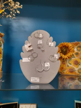 Conjunto de pendientes plata de ley