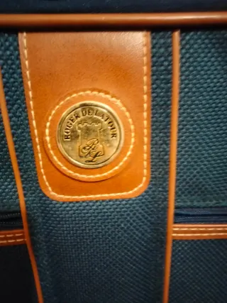 Juego de 2 maletas azul y marrón