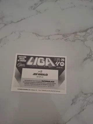 Cromo Liga Panini José Bordalás