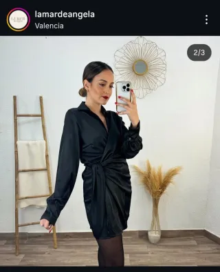 Vestido negro cruzado