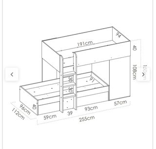Litera juvenil tren 2 camas