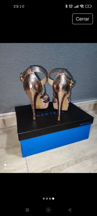Zapatos de tacón MARYPAZ rosa/plata talla 36